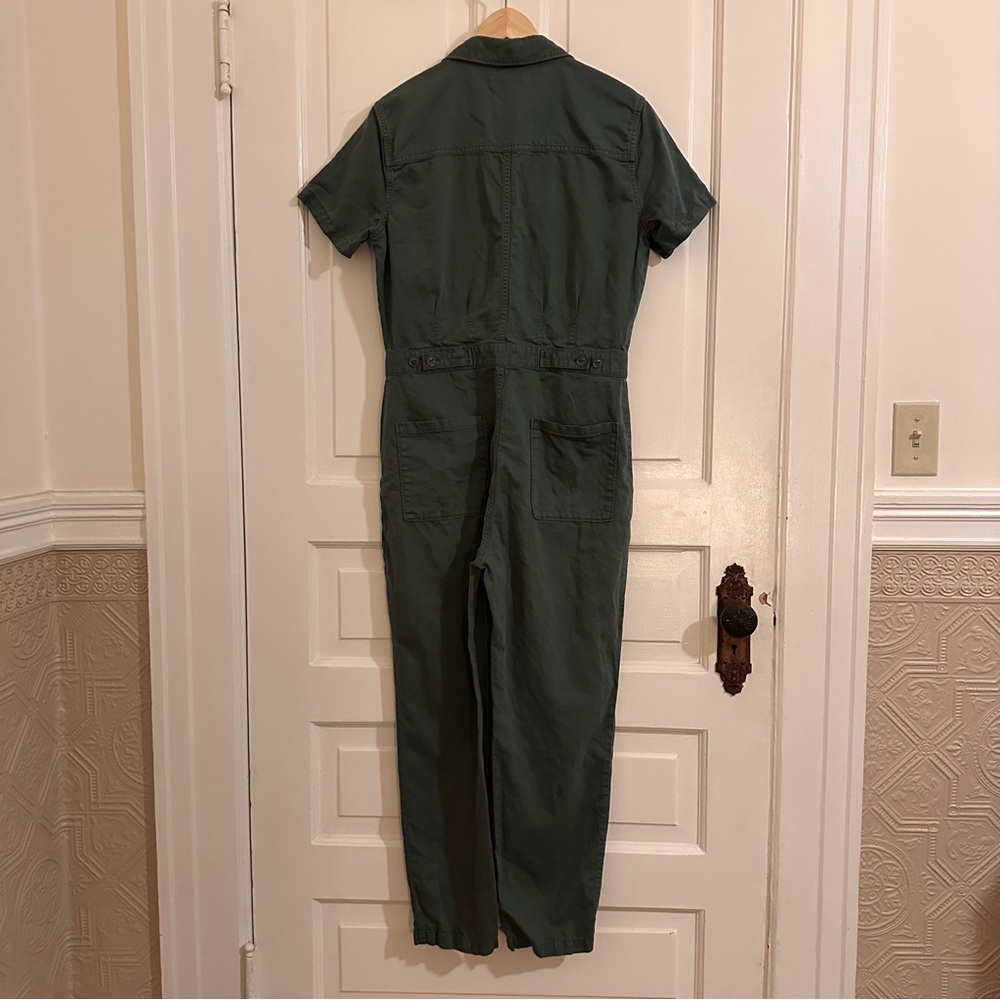 Outerknown S.E.A. Jumpsuit Cotton Short Sleeve Olive Night Green Size Small - Picture 4 of 8